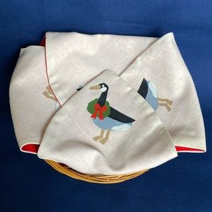 NWOT VTG Christmas Goose Roll or Bread Basket Liner